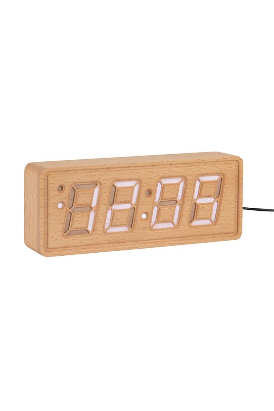 Budík Karlsson Solid Wood Engraved KA6024WD béžová AA00