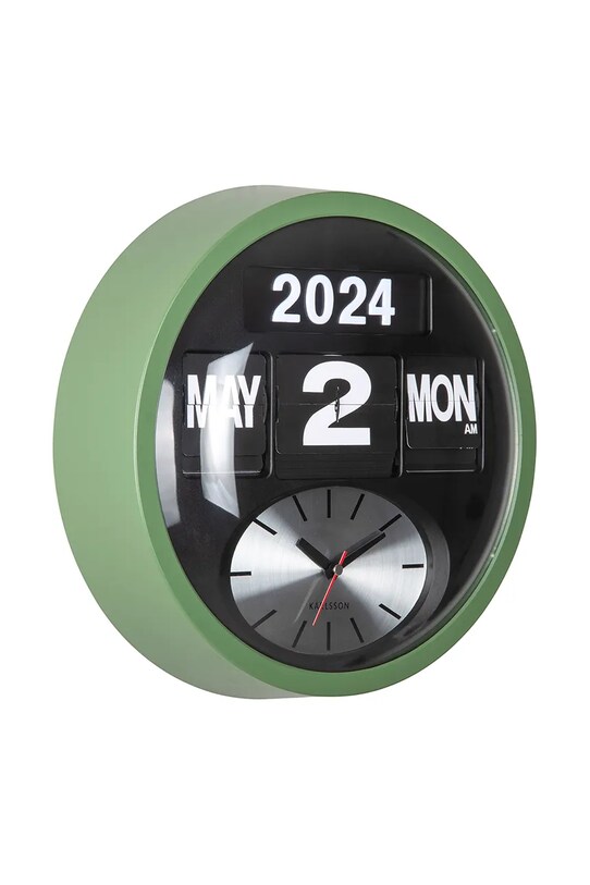 Nástenné hodiny Karlsson Round Flip KA6030GR zelená AA00