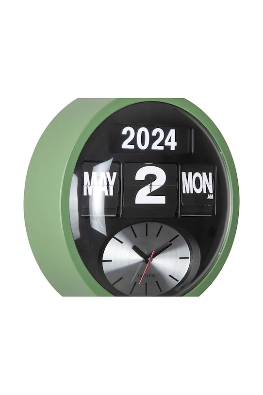 Salon i sypialnia Karlsson zegar ścienny Round Flip KA6030GR zielony
