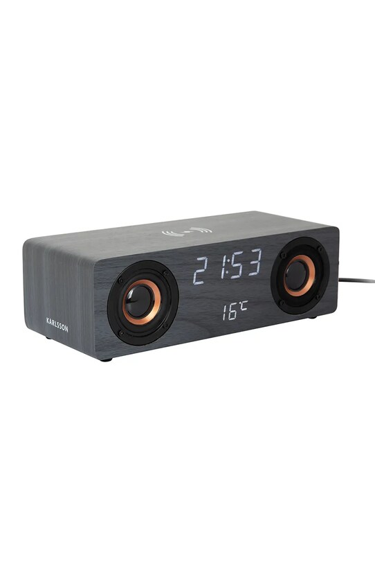 Budík Karlsson Classic BT Speaker KA6059BK sivá AA00
