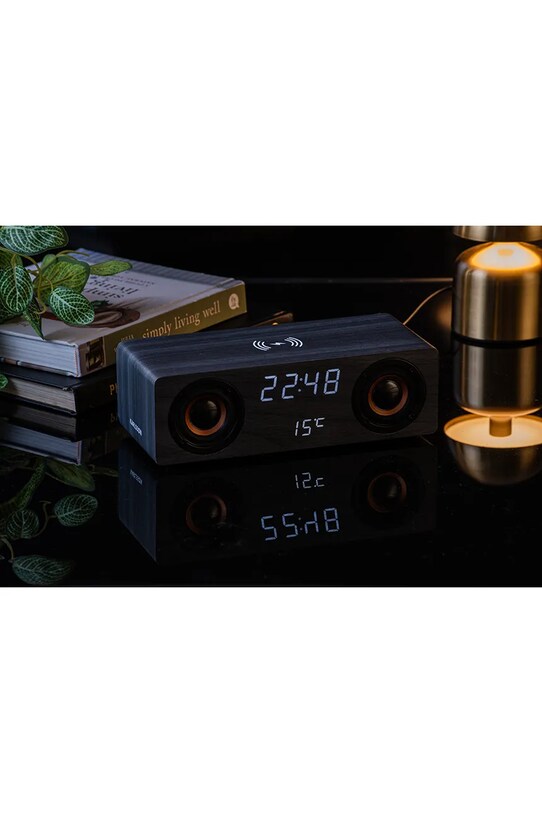 Budík Karlsson Classic BT Speaker sivá KA6059BK