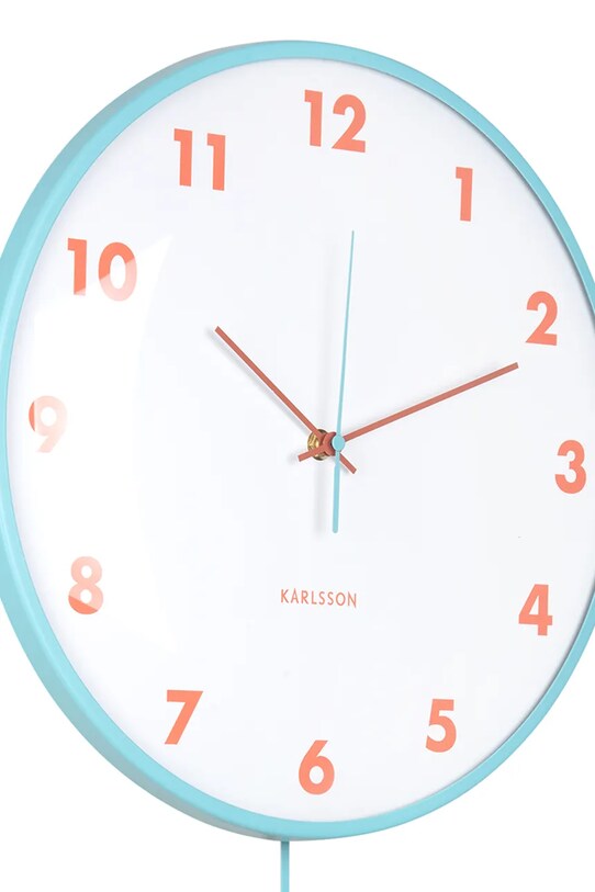 Salon i sypialnia Karlsson zegar ścienny Cheeky Dome Pendulum KA6058LB niebieski