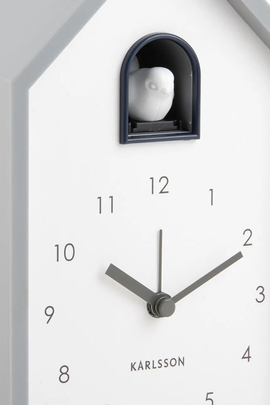 Dnevni boravak i spavaća soba Budilica Karlsson Modern Cuckoo KA6015GY siva