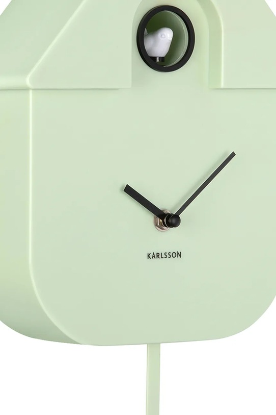 Salon i sypialnia Karlsson zegar z kukułką Modern Cuckoo 41 cm KA5768LG zielony