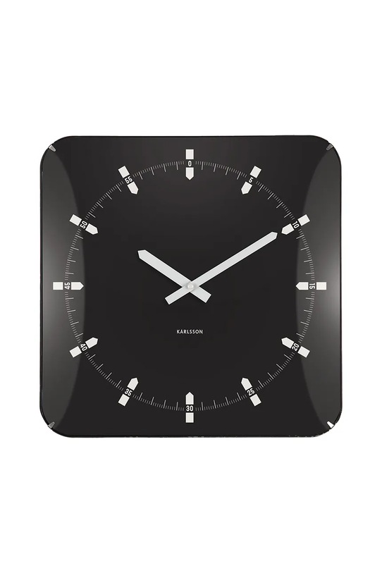 Karlsson zegar ścienny Sucinto Dome Square 35 x 35 x 4,5 cm czarny KA6085BK