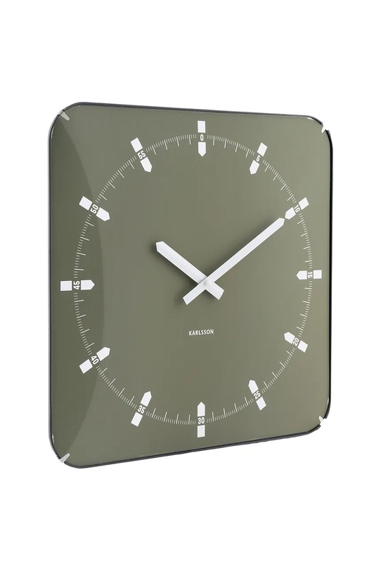 Zidni sat Karlsson Sucinto Dome Square 35 x 35 x 4,5 cm KA6085GR zelena AA00