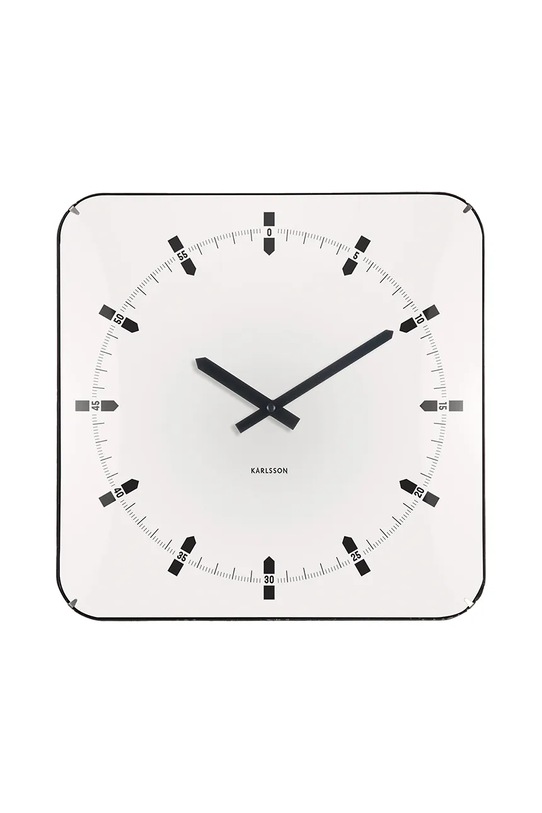 Zidni sat Karlsson Sucinto Dome Square 35 x 4,5 cm bijela KA6085WH