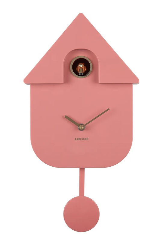 Karlsson zegar z kukułką Modern Cuckoo 21,5 x 41 x 8,5 cm różowy KA6094PI