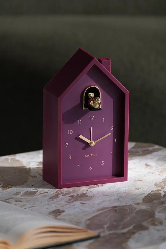 Karlsson budzik Modern Cuckoo 20 cm fioletowy KA6077PU
