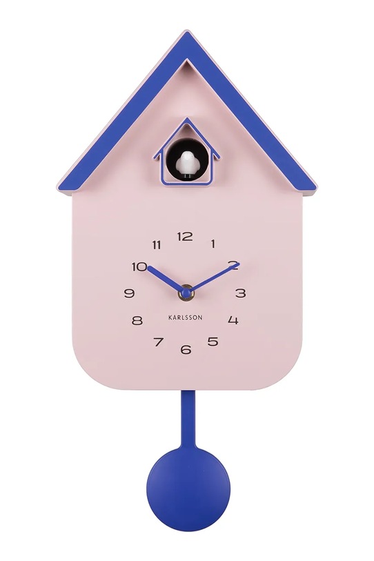 Karlsson zegar wahadłowy Dupla 21,5 x 41,5 x 8,5 cm różowy KA6081LP