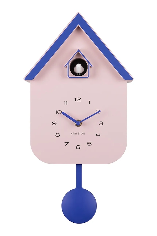 Karlsson zegar wahadłowy Dupla 21,5 x 41,5 x 8,5 cm różowy KA6081LP