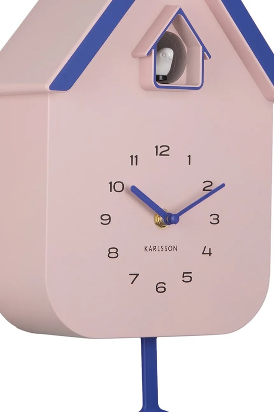 Salon i sypialnia Karlsson zegar wahadłowy Dupla 21,5 x 41,5 x 8,5 cm KA6081LP różowy