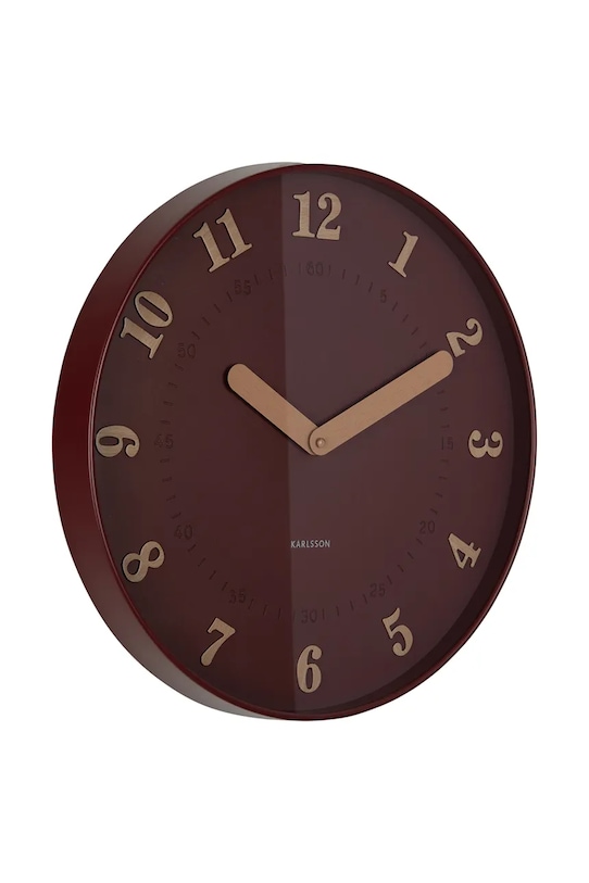 Nástenné hodiny Karlsson Amena 40 cm KA6083RD burgundské AA00