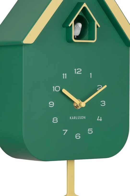 Salon i sypialnia Karlsson zegar z kukułką Dupla 41,5 x 21,5 x 8,5 cm KA6081GR zielony
