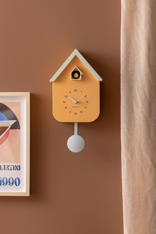 Kukučkové hodiny Karlsson Dupla 41,5 x 21,5 x 8,5 cm žltá KA6081YE