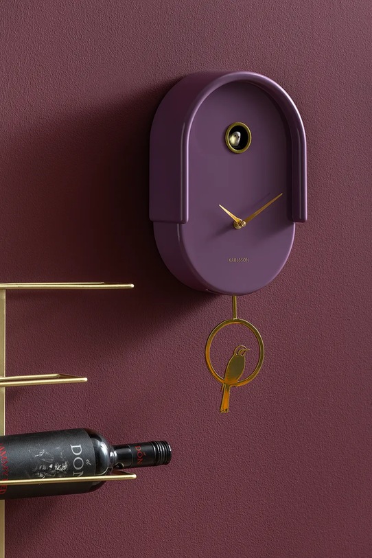 Karlsson zegar ścienny z kukułką Tweet 42 cm KA6069PU fioletowy