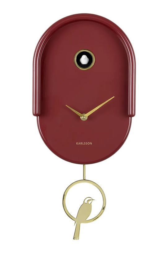 Karlsson zegar ścienny z kukułką Tweet 42 cm bordowy KA6069RD