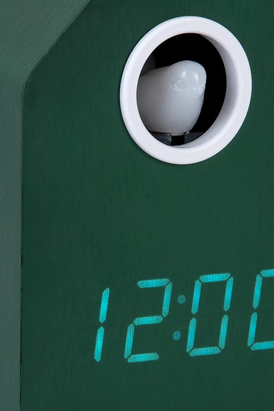 Karlsson budzik stołowy led z kukułką Cuckoo LED 16 cm KA6070GR zielony