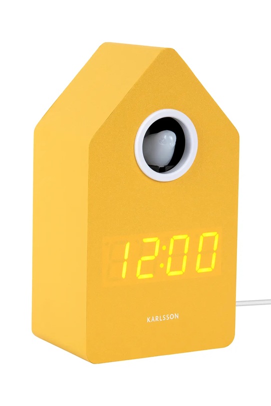 Karlsson budzik stołowy led z kukułką Cuckoo LED 16 cm KA6070YE żółty AA00
