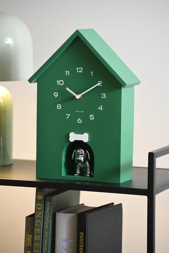 Karlsson zegar ścienny Dog House 36,5 cm KA6096GR zielony