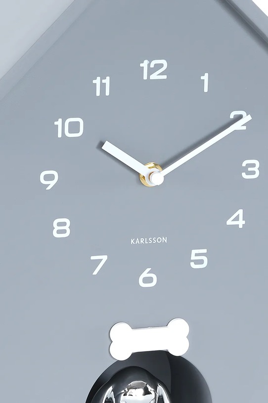 Salon i sypialnia Karlsson zegar ścienny Dog House 36,5 cm KA6096GY szary