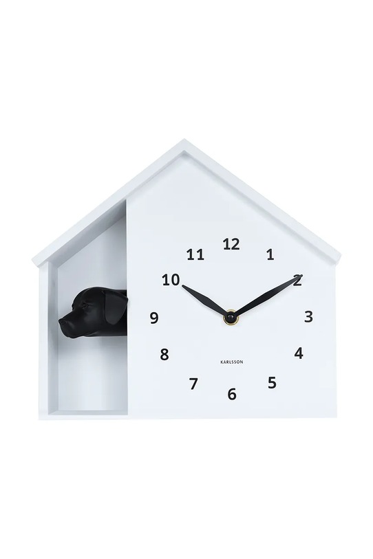 Karlsson zegar ścienny z dźwiękiem Peeking Doggy 26 x29 cm biały KA6097WH
