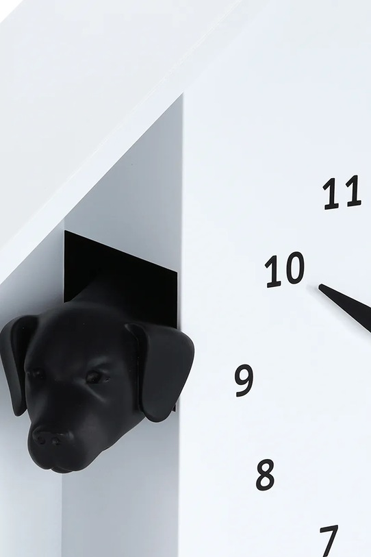 Salon i sypialnia Karlsson zegar ścienny z dźwiękiem Peeking Doggy 26 x29 cm KA6097WH biały