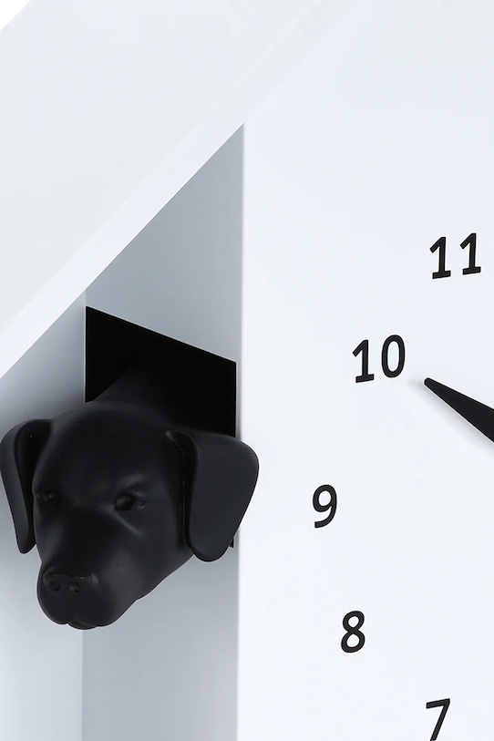 Salon i sypialnia Karlsson zegar ścienny z dźwiękiem Peeking Doggy 26 x29 cm KA6097WH biały