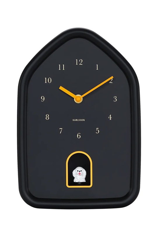 Karlsson zegar ścienny z dźwiękiem Modern Doggy 29 x 20 cm czarny KA6098BK
