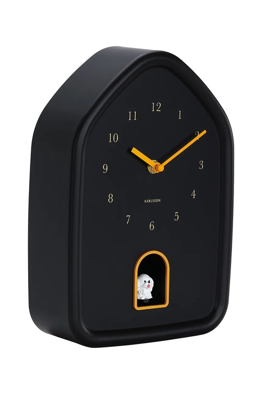 Karlsson zegar ścienny z dźwiękiem Modern Doggy 29 x 20 cm KA6098BK czarny AA00