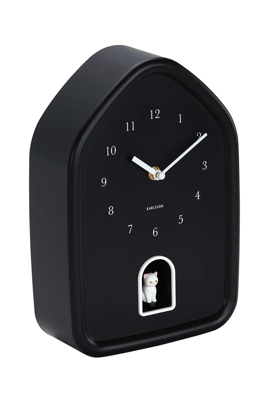 Karlsson zegar ścienny z dźwiękiem Modern Kitty 29 x 20 cm KA6100BK czarny AA00