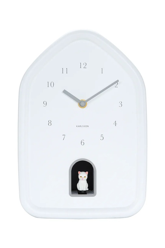Karlsson zegar ścienny z dźwiękiem Modern Kitty 20 x 29 cm biały KA6100WH