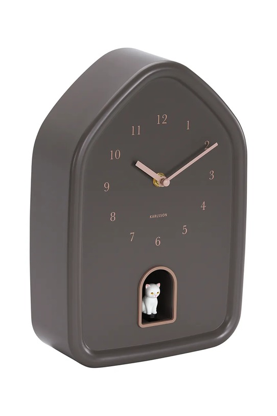 Karlsson zegar ścienny z dźwiękiem Modern Kitty 29 x 20 cm KA6100BR fioletowy AA00