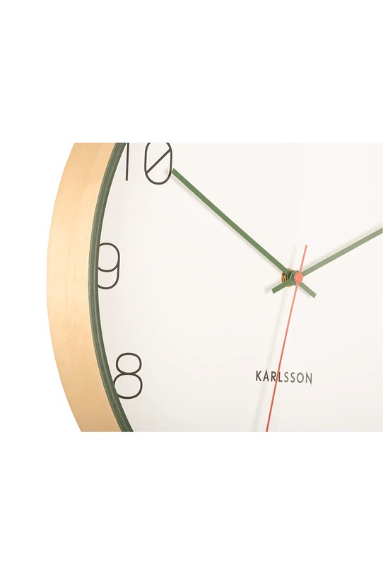 Salon i sypialnia Karlsson zegar ścienny drewniany KA5926GR zielony