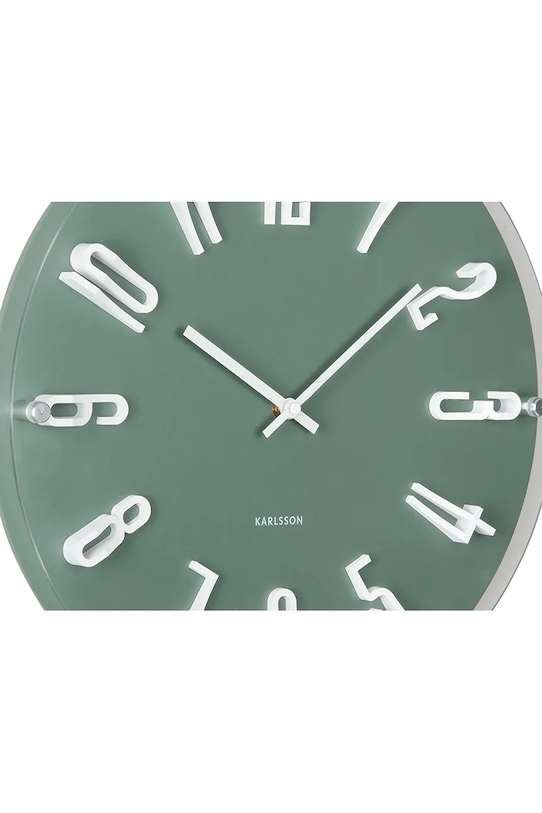 Obývacia izba a spálňa Karlsson hodiny nástenné z plastu KA6090GR tyrkysová