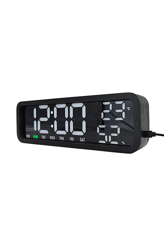 Salon i sypialnia Karlsson budzik stołowy drewniany KA6145BK czarny