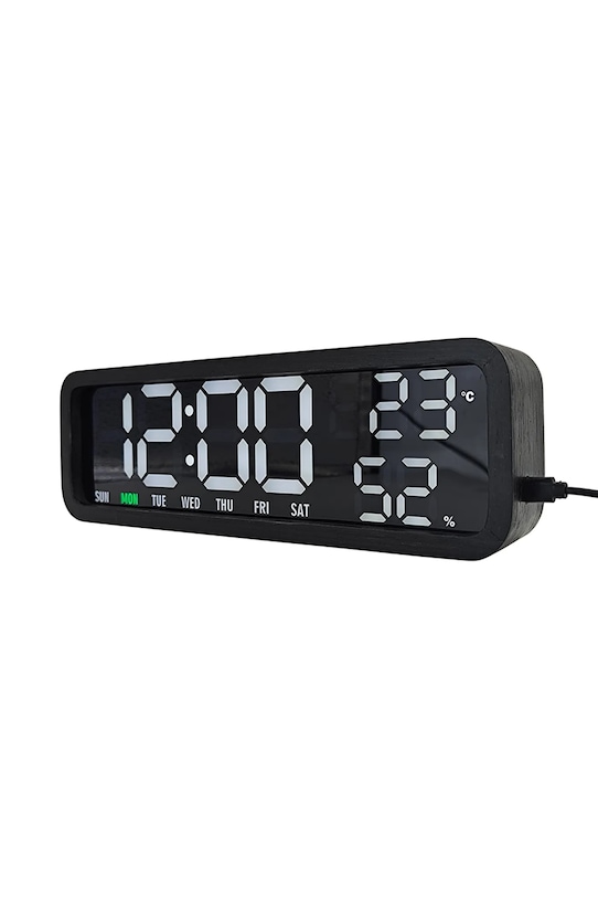 Salon i sypialnia Karlsson budzik stołowy drewniany KA6145BK czarny