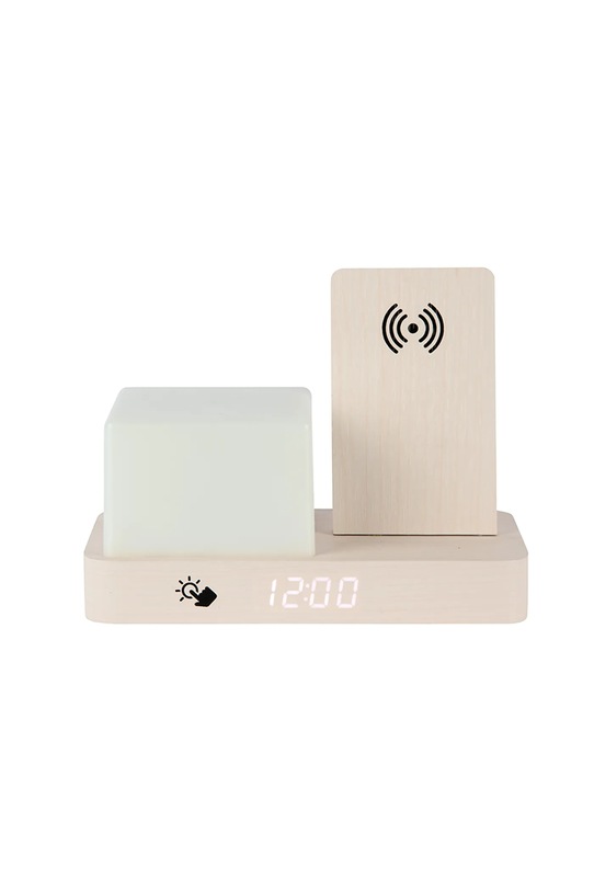 Karlsson budík LED dřevěný béžová KA6079WH