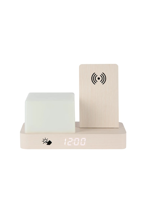 Karlsson budík LED drevený béžová KA6079WH