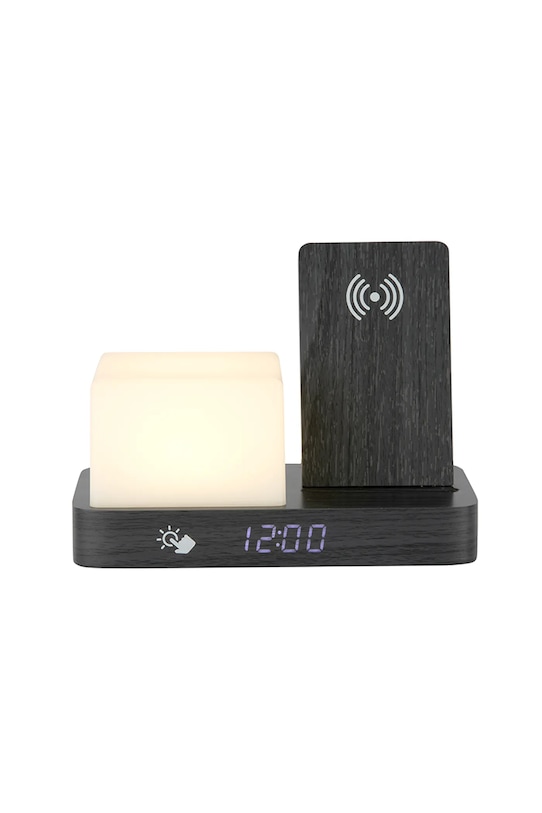 Obývacia izba a spálňa Karlsson Budík LED drevený KA6079BK čierna