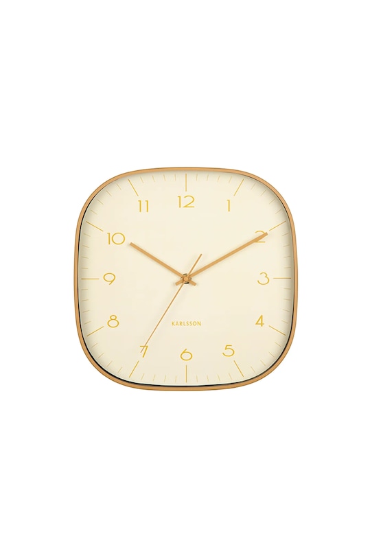 Karlsson zegar ścienny z metalu żółty KA6113LY