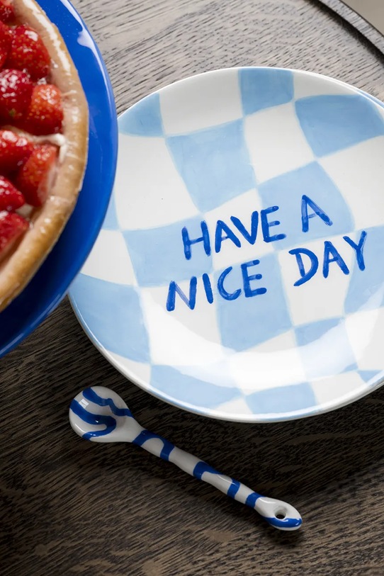 Konyha és bár Qué Rico desszert tányér Diego 18,5 x 18,5 x 2,2 cm 148.01218B kék