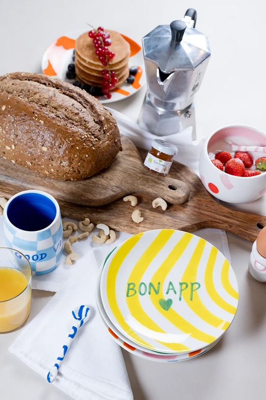 Kuhinja in bar Desertni krožnik Qué Rico Diego 18,5 x 18,5 x 2,2 cm 148.01218D rumena