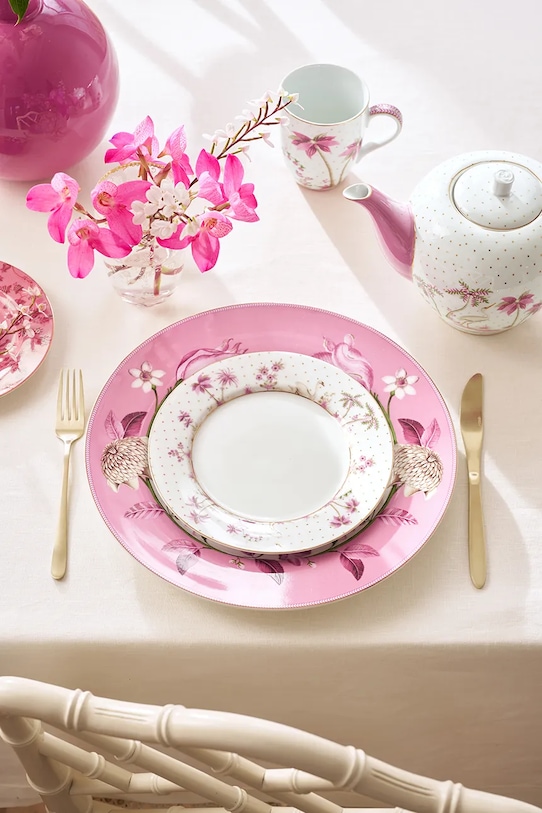 Komplet desertnih krožnikov Pip Studio Jolie Dots Gold Pink 6-pack bela 51001505