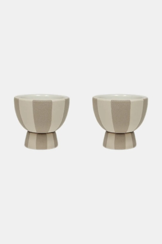 OYOY kieliszek na jajko Toppu 2-pack beżowy L301273