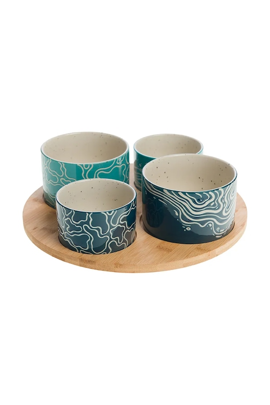 Komplet servirnih skled s krožnikom home & lifestyle 12 x 30 x 30 cm 4-pack modra 167510