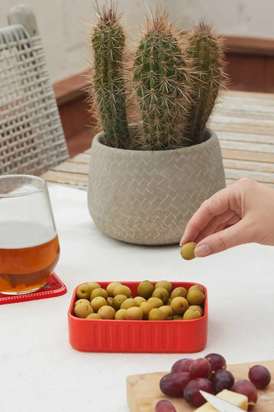Kuchnia i bar Balvi pojemnik na przekąski Snack tray 3 x 12,5 x 9,4 cm 28027 czerwony