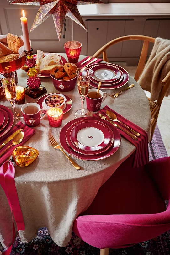 Kuchnia i bar Pip Studio talerz Love Birds 26,5 cm 6-pack 51001521 czerwony