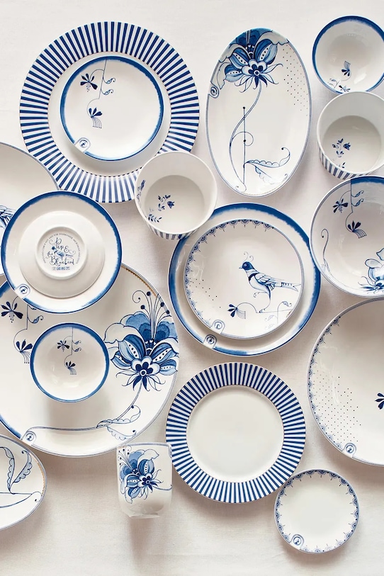 Pip Studio talerz Pip&The Blue Bird 30 cm 51001533 niebieski