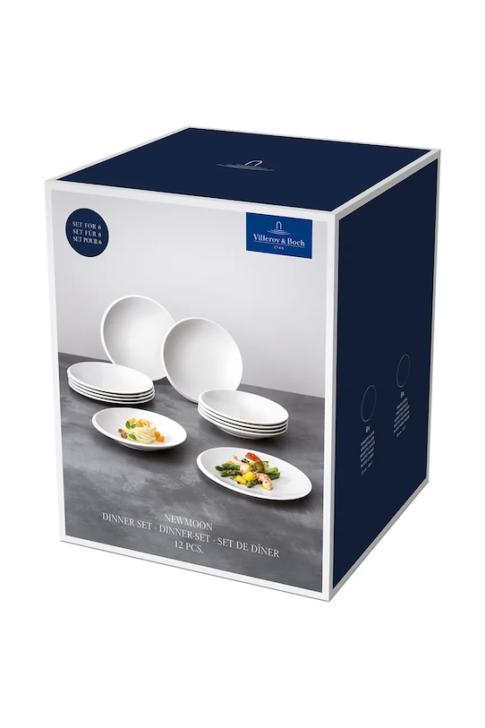 Villeroy & Boch zestaw talerzy śniadaniowych NewMoon 24 cm 12-pack 10.4264.7609 biały AA00